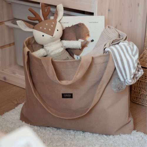 Milotte mommy bag- bézs bársony
