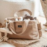 Milotte mini mommy bag- bézs bársony