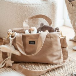 Milotte mini mommy bag- bézs bársony