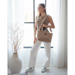 Milotte mini mommy bag- bézs bársony